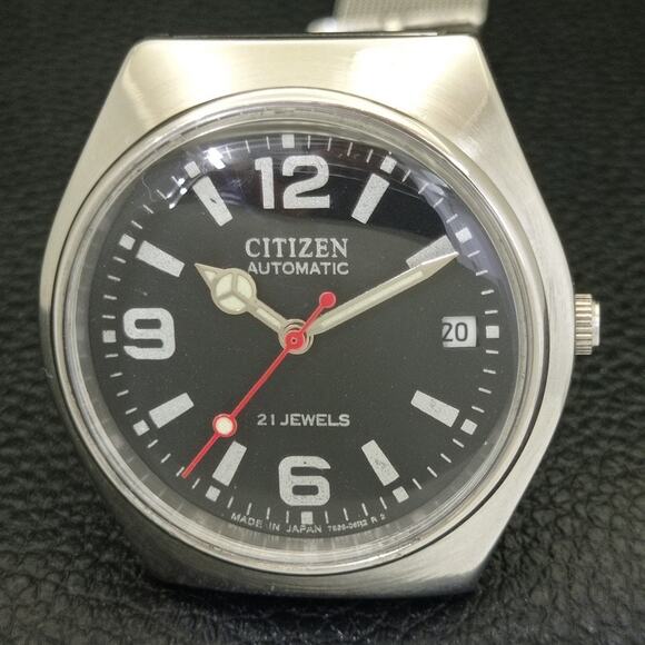 Vintage 1993 Citizen Automatic Mens Silver Watch W/daydate & Black accents - Picture 3 of 10